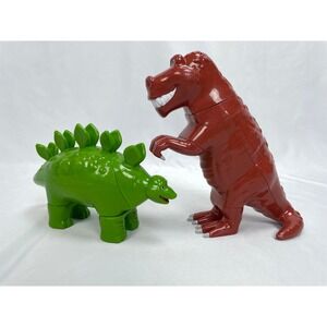 Popular Playthings Magnetic Dinosaur Green Brown Set Mix Match T-Rex Stegosaurus